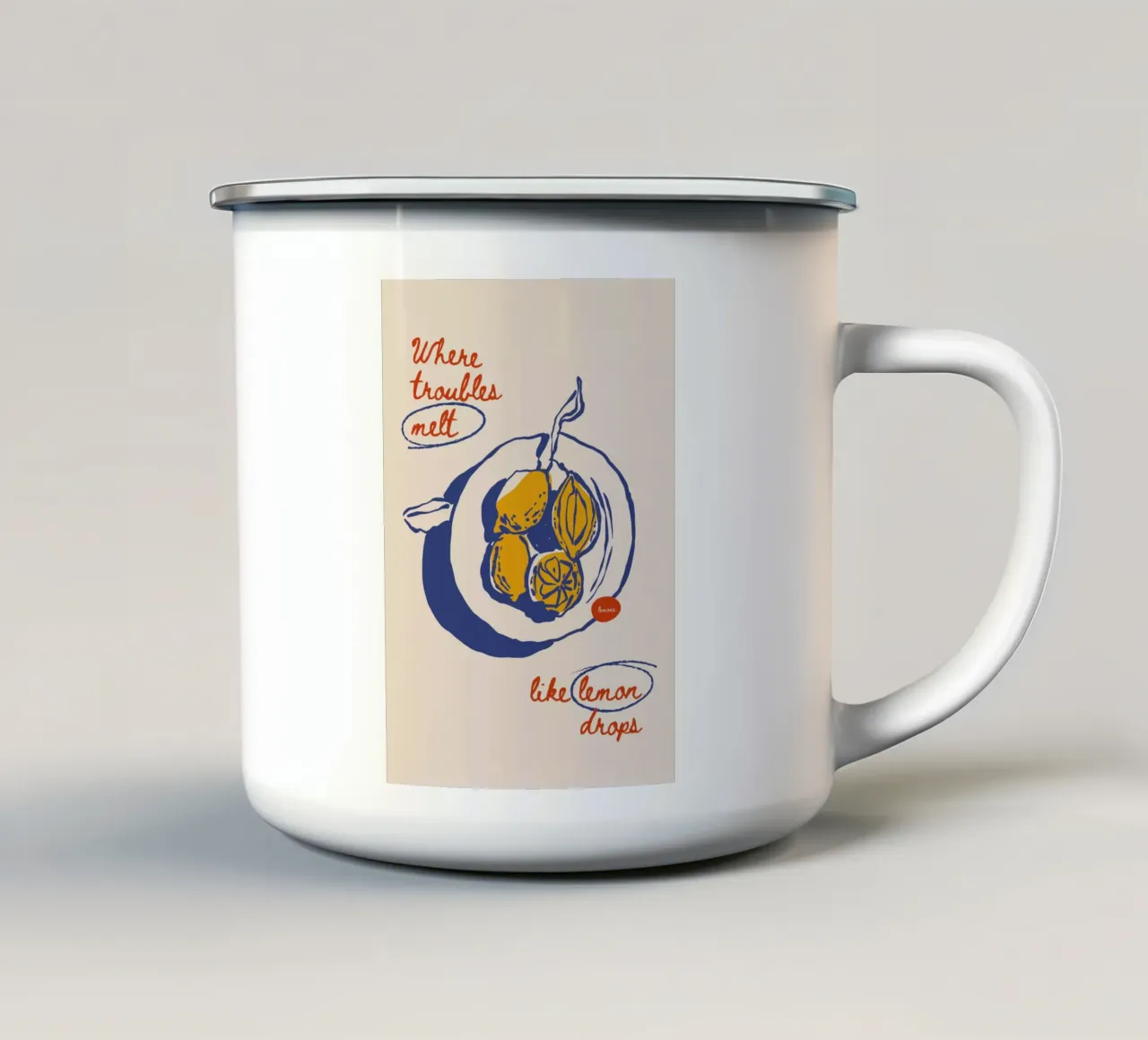 Boho Food 7 Lemon Drops tazza in smalto da Boho Print Collection