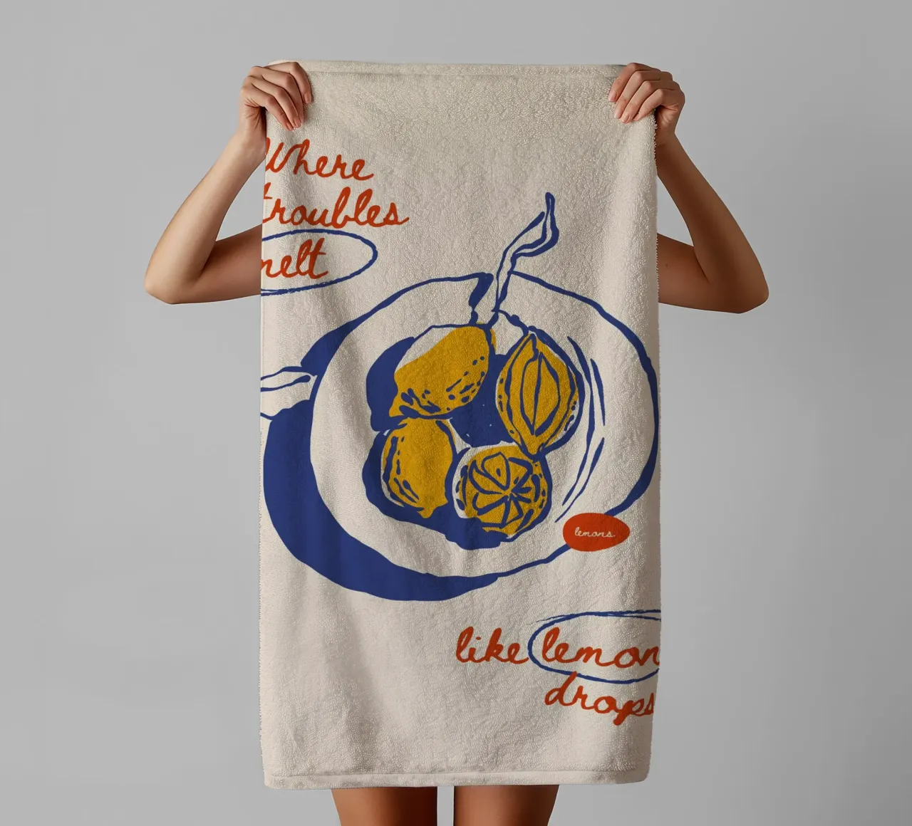 Boho Food 7 Lemon Drops badhanddoek van Boho Print Collection