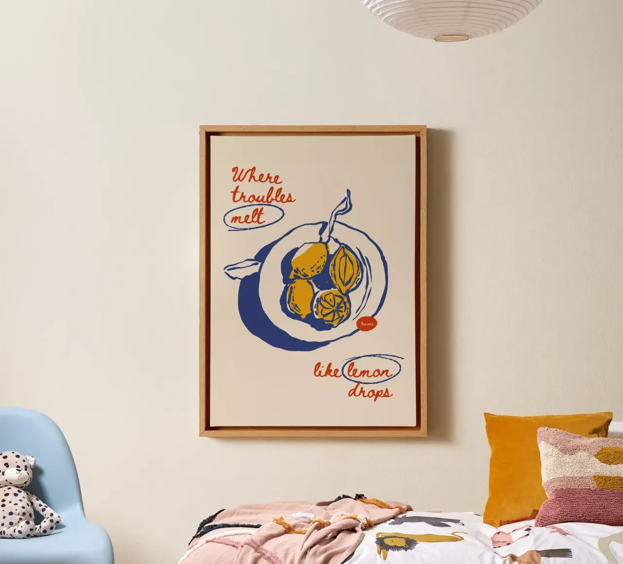 Boho Food 7 Lemon Drops canvas van Boho Print Collection