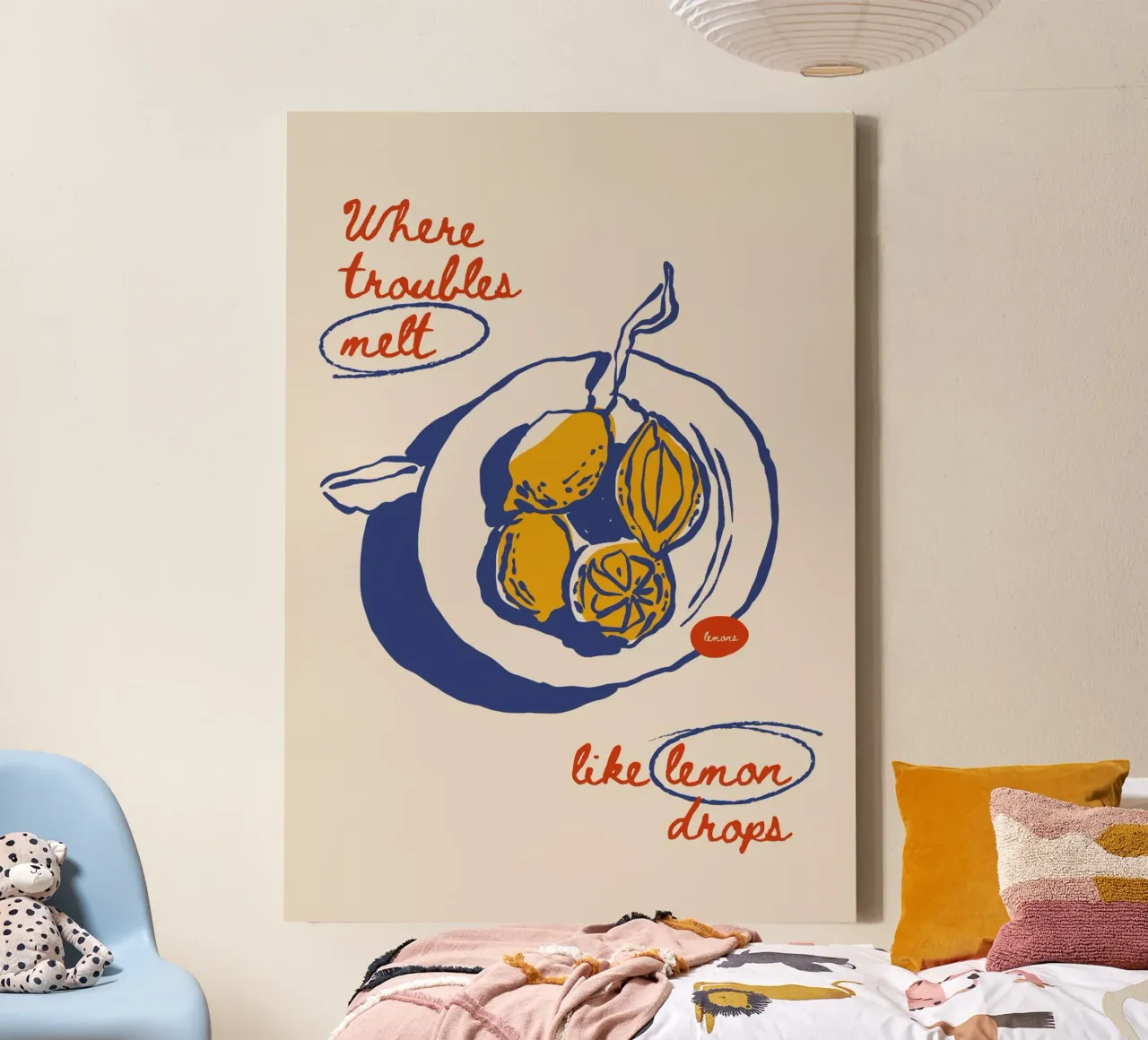 Boho Food 7 Lemon Drops canvas van Boho Print Collection