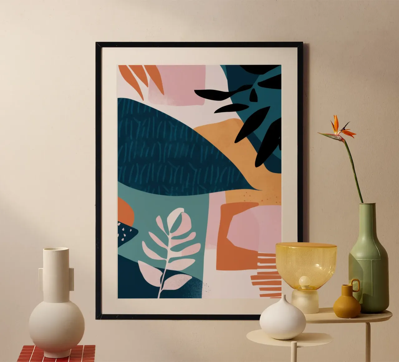Collage di terre strutturate poster con telaio in plastica da Moon Revolver