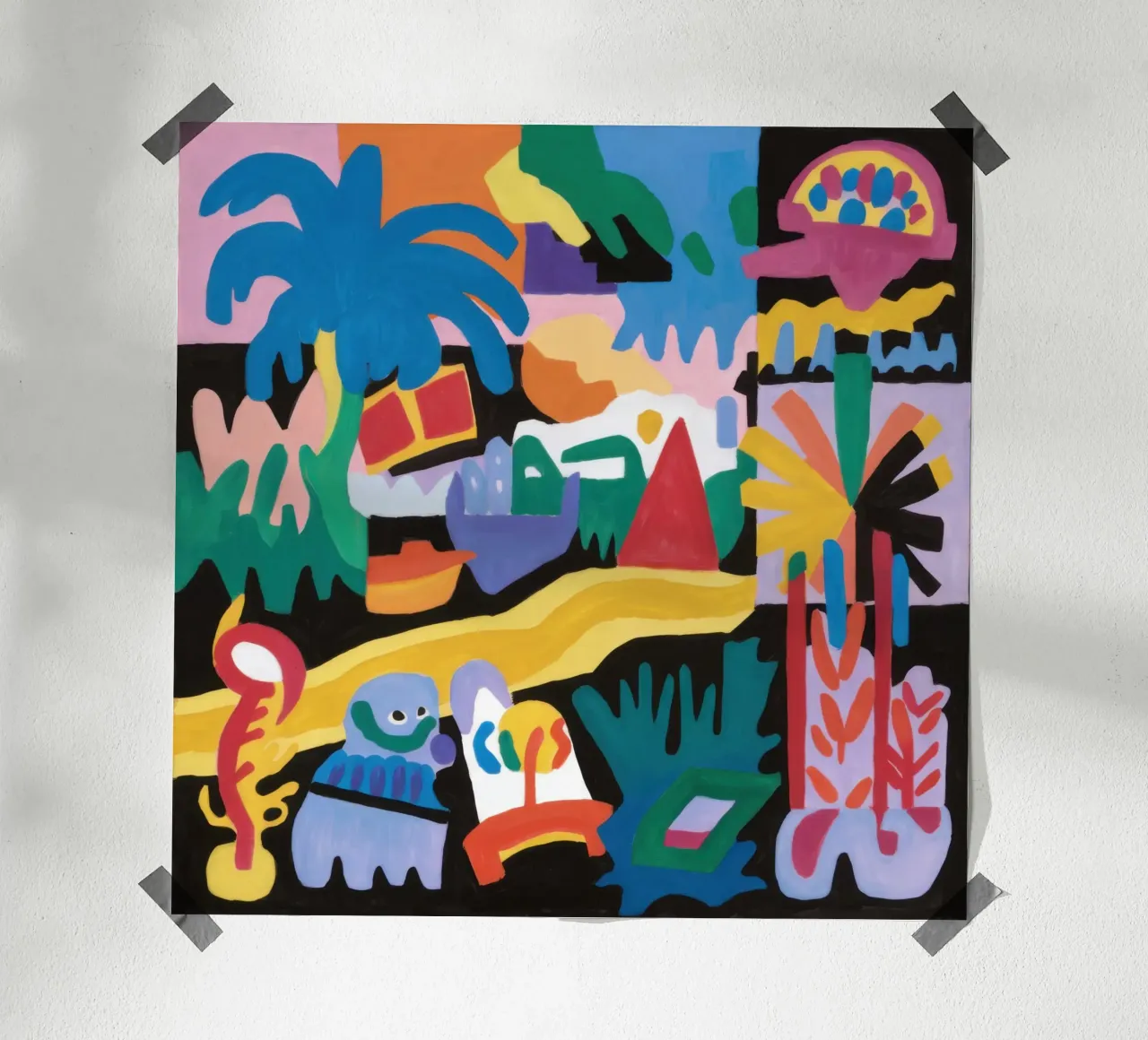 Parco giochi tropicale astratto poster con telaio in plastica da Enter Bloom