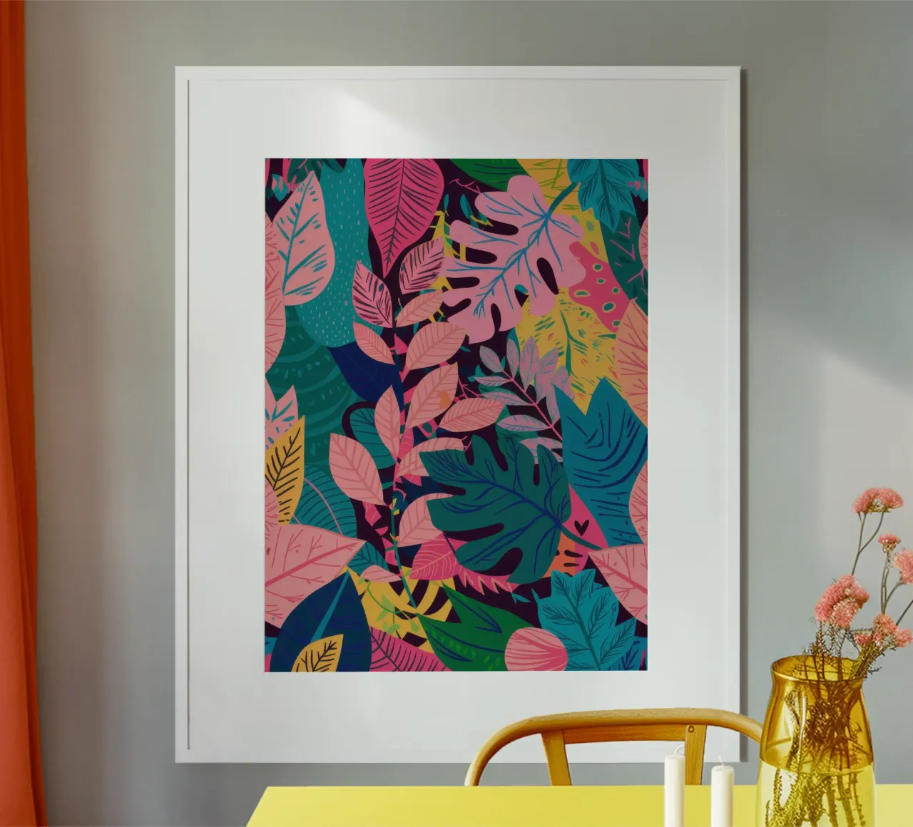 Foglie tropicali crepuscolari poster da Sure Paint