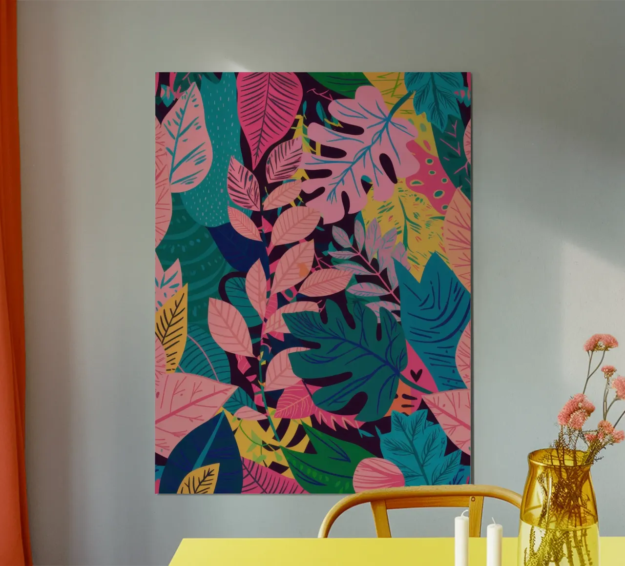 Foglie tropicali crepuscolari poster da Sure Paint