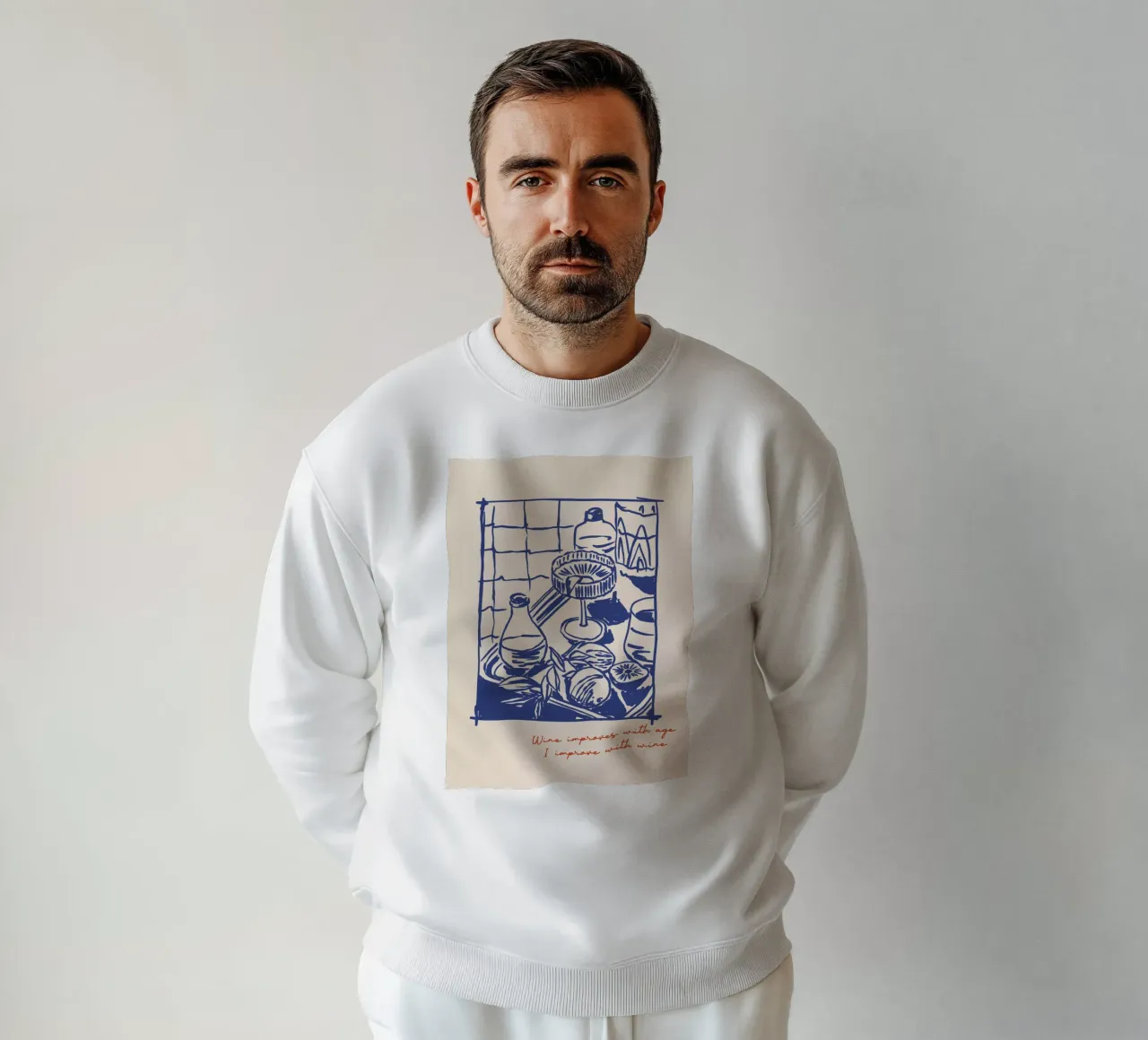 Boho Food 7 Wine Improves felpa da Boho Print Collection