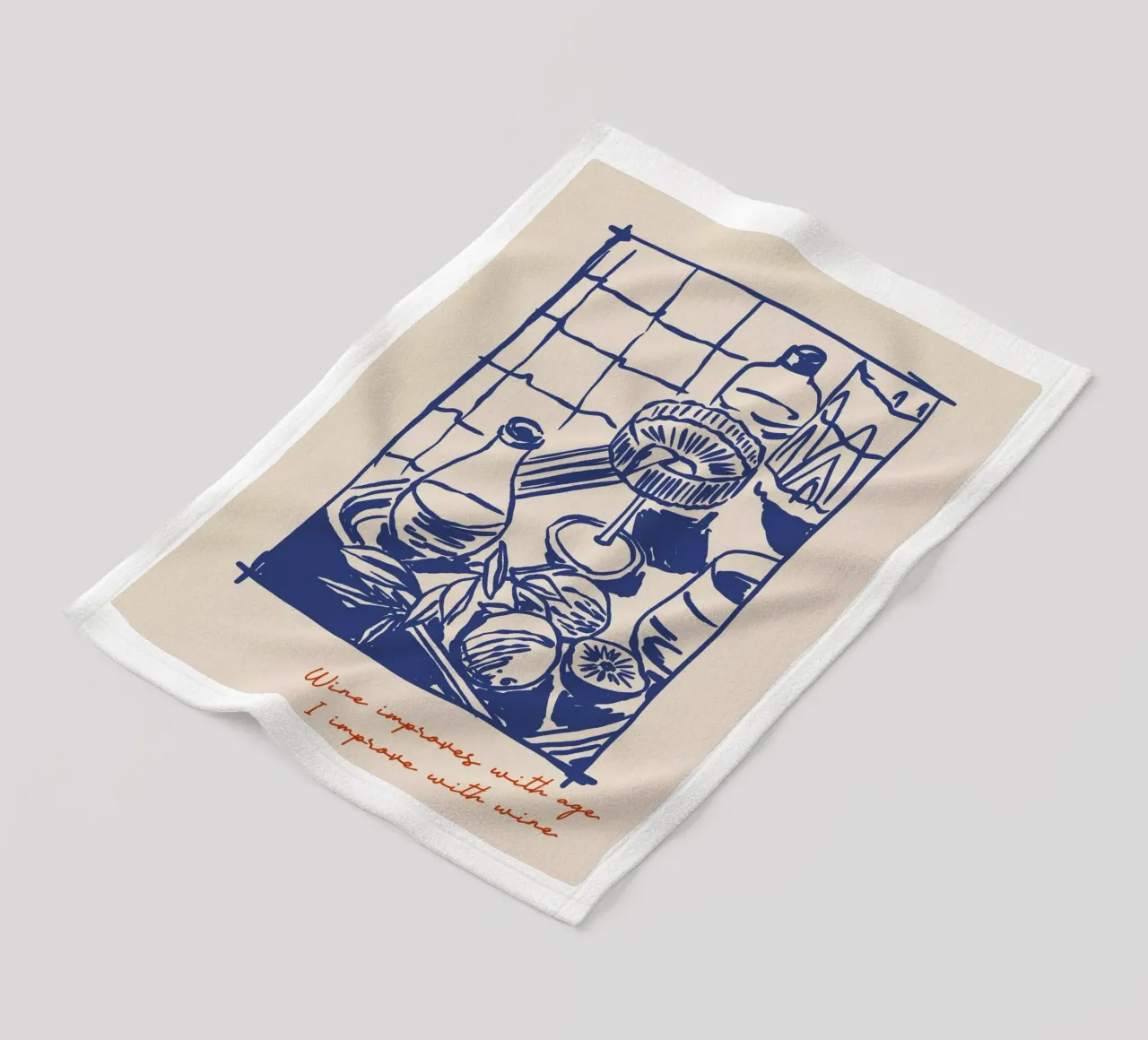 Boho Food 7 Wine Improves coperta in pile da Boho Print Collection