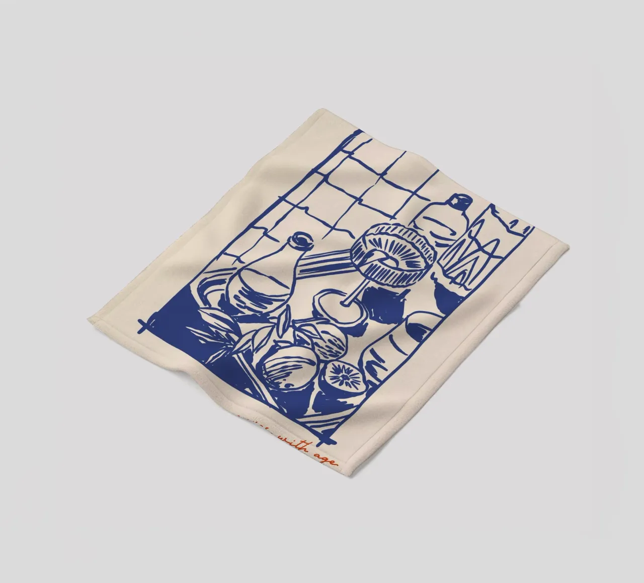 Boho Food 7 Wine Improves coperta in pile da Boho Print Collection