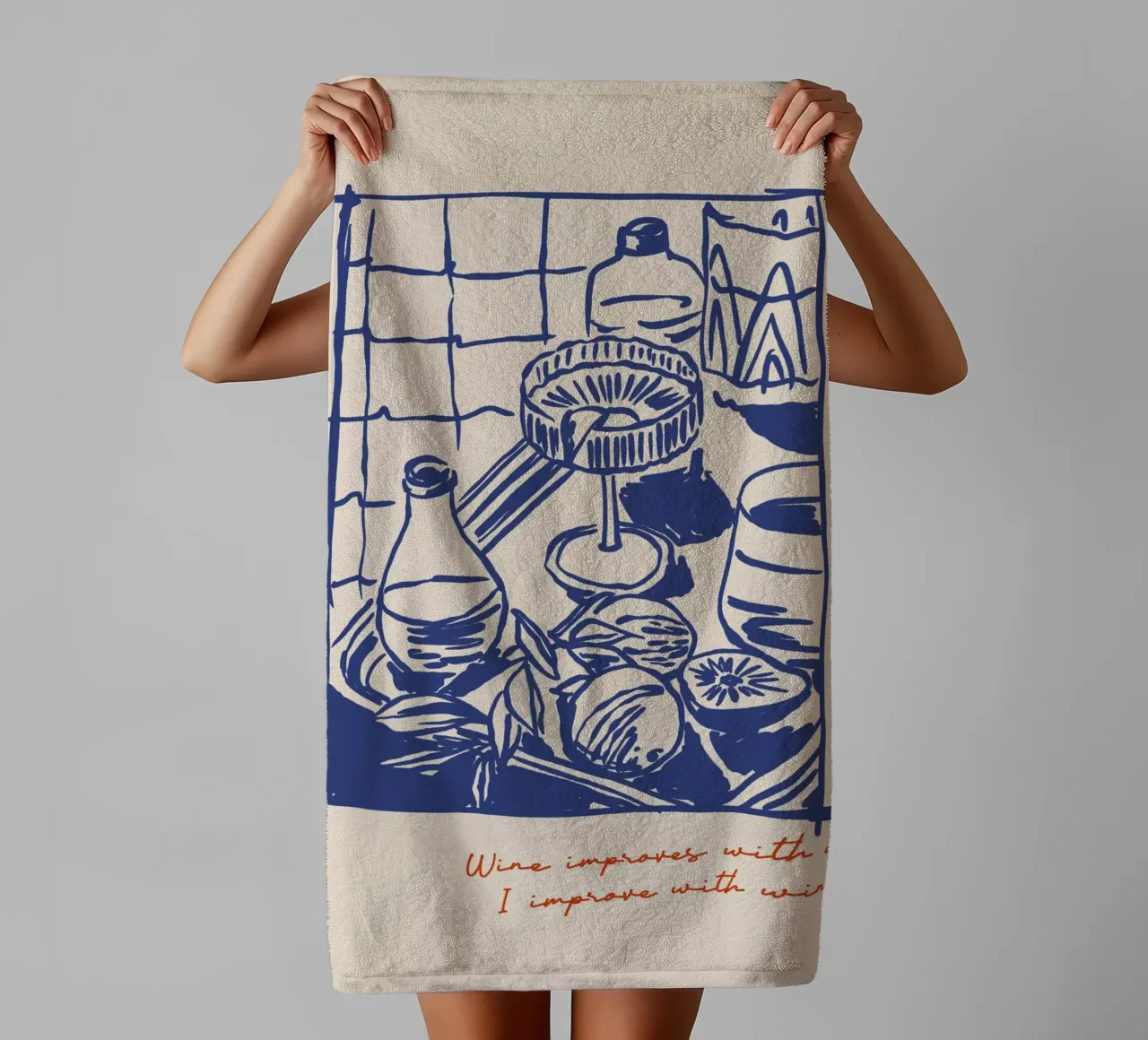 Boho Food 7 Wine Improves asciugamano da bagno da Boho Print Collection