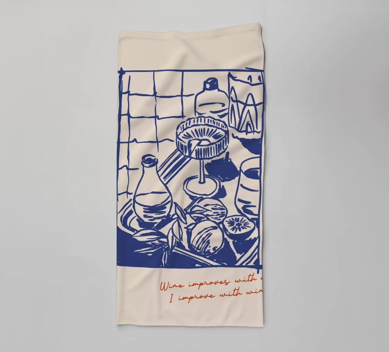 Boho Food 7 Wine Improves asciugamano da bagno da Boho Print Collection