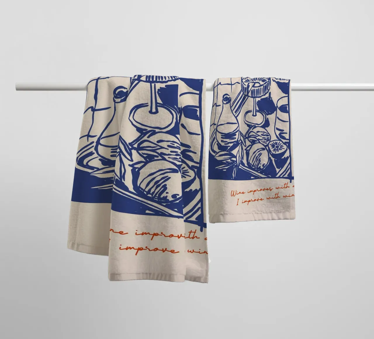 Boho Food 7 Wine Improves asciugamano da bagno da Boho Print Collection
