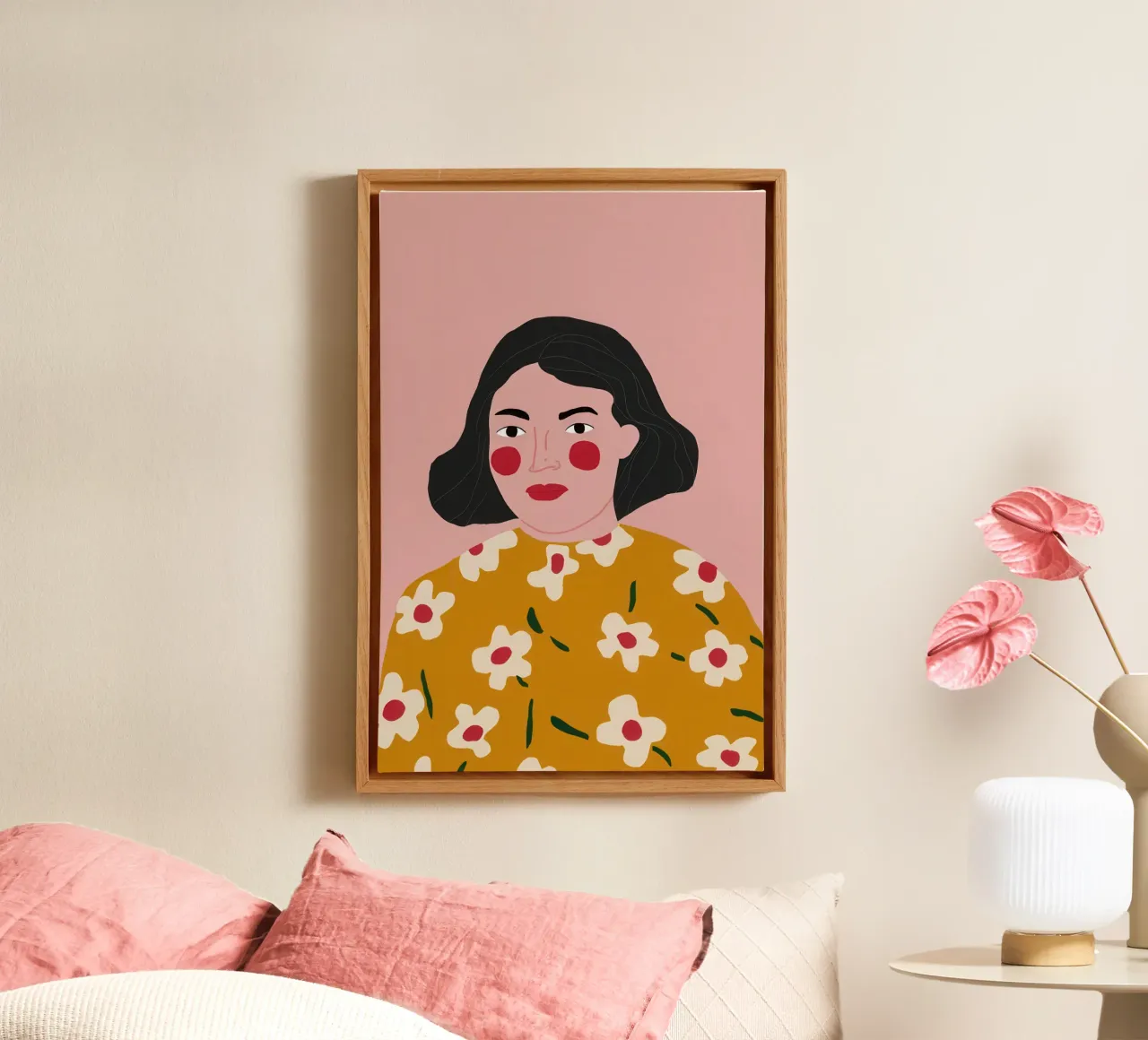 Camicetta floreale Serenity tela con Cornice a cassetta da Enter Bloom