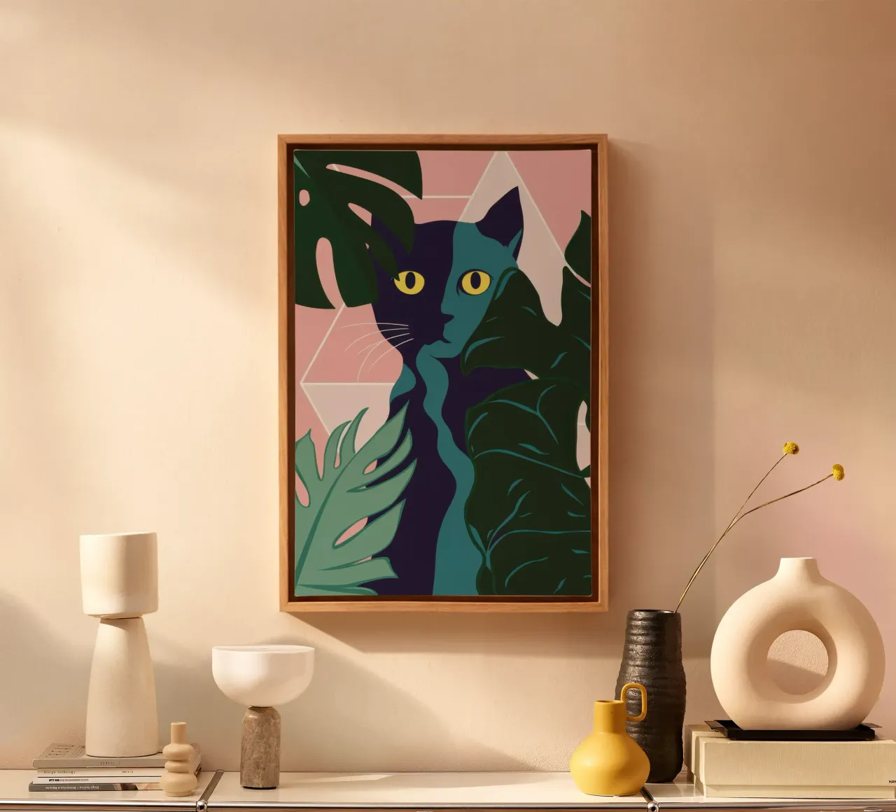 Jungle Kat Camouflage canvas met Baklijst van Orchid Patina