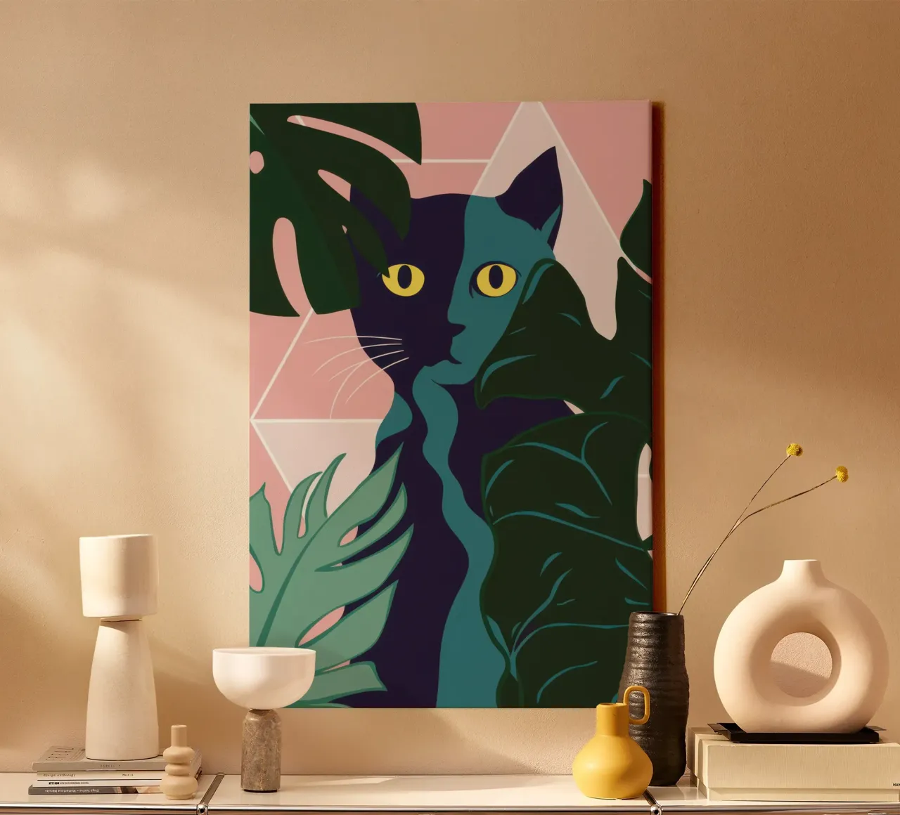 Jungle Kat Camouflage canvas met Baklijst van Orchid Patina