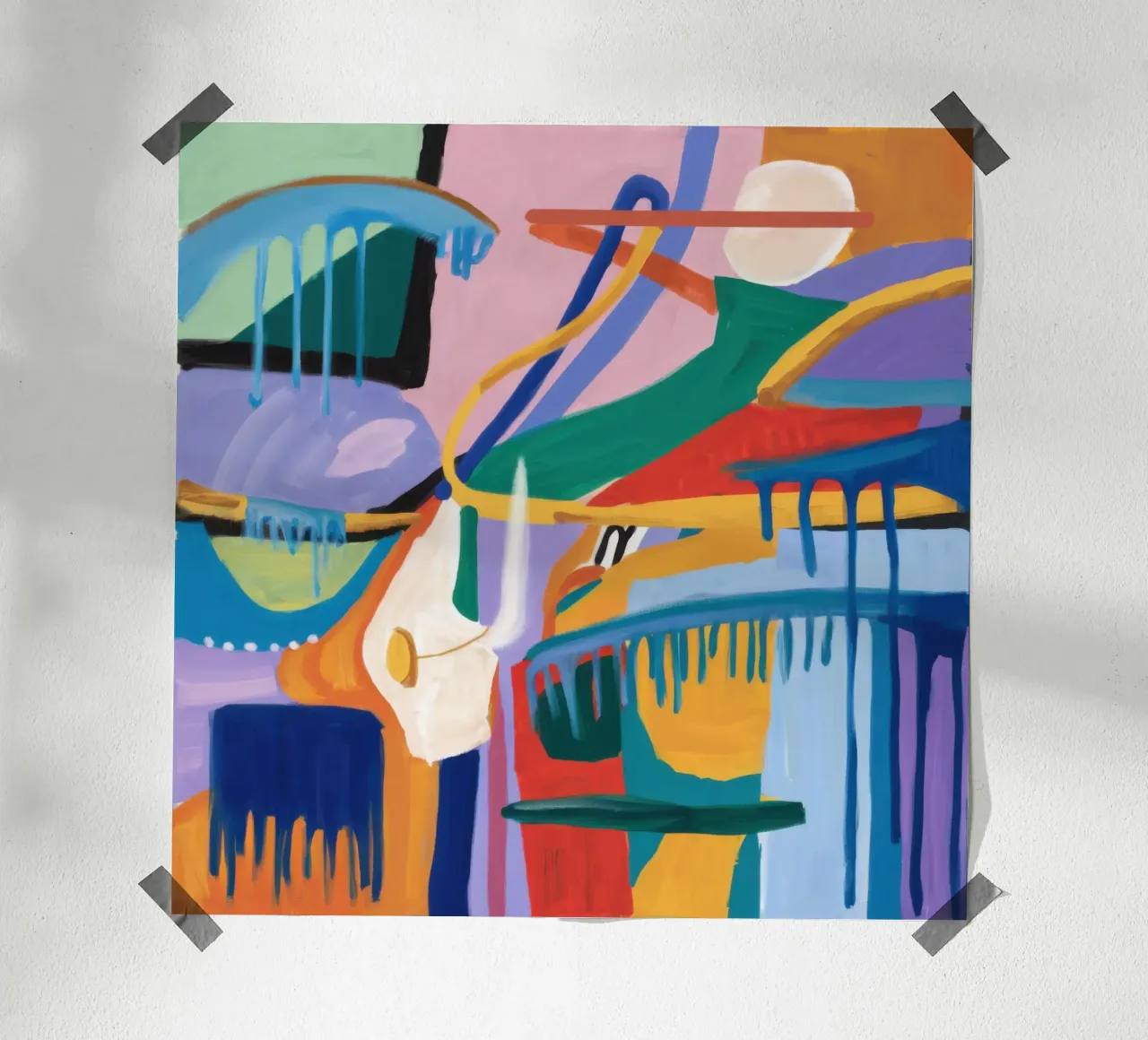 Flusso ritmico del colore poster con telaio in alluminio da Sure Paint
