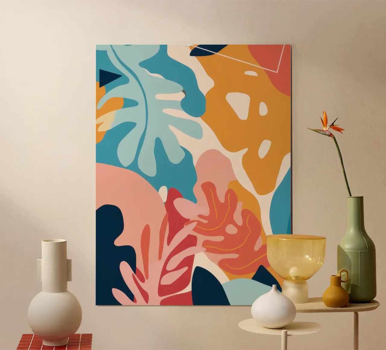Calda armonia tropicale poster con telaio in alluminio da Orchid Patina