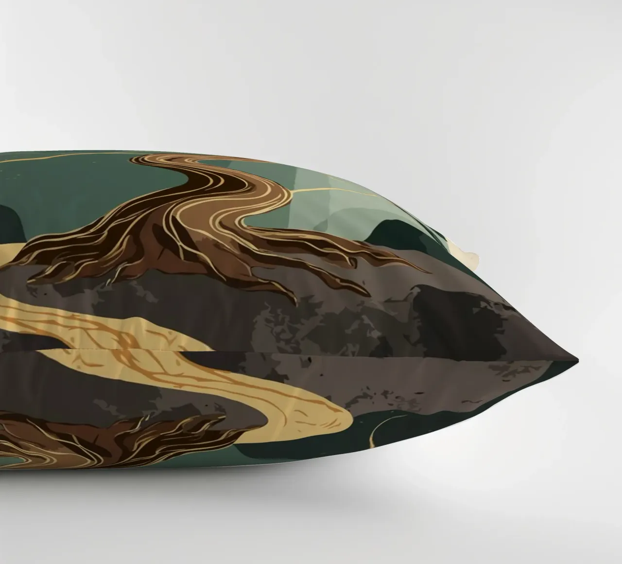 golden bonsai decorative cushion by edsonramosart