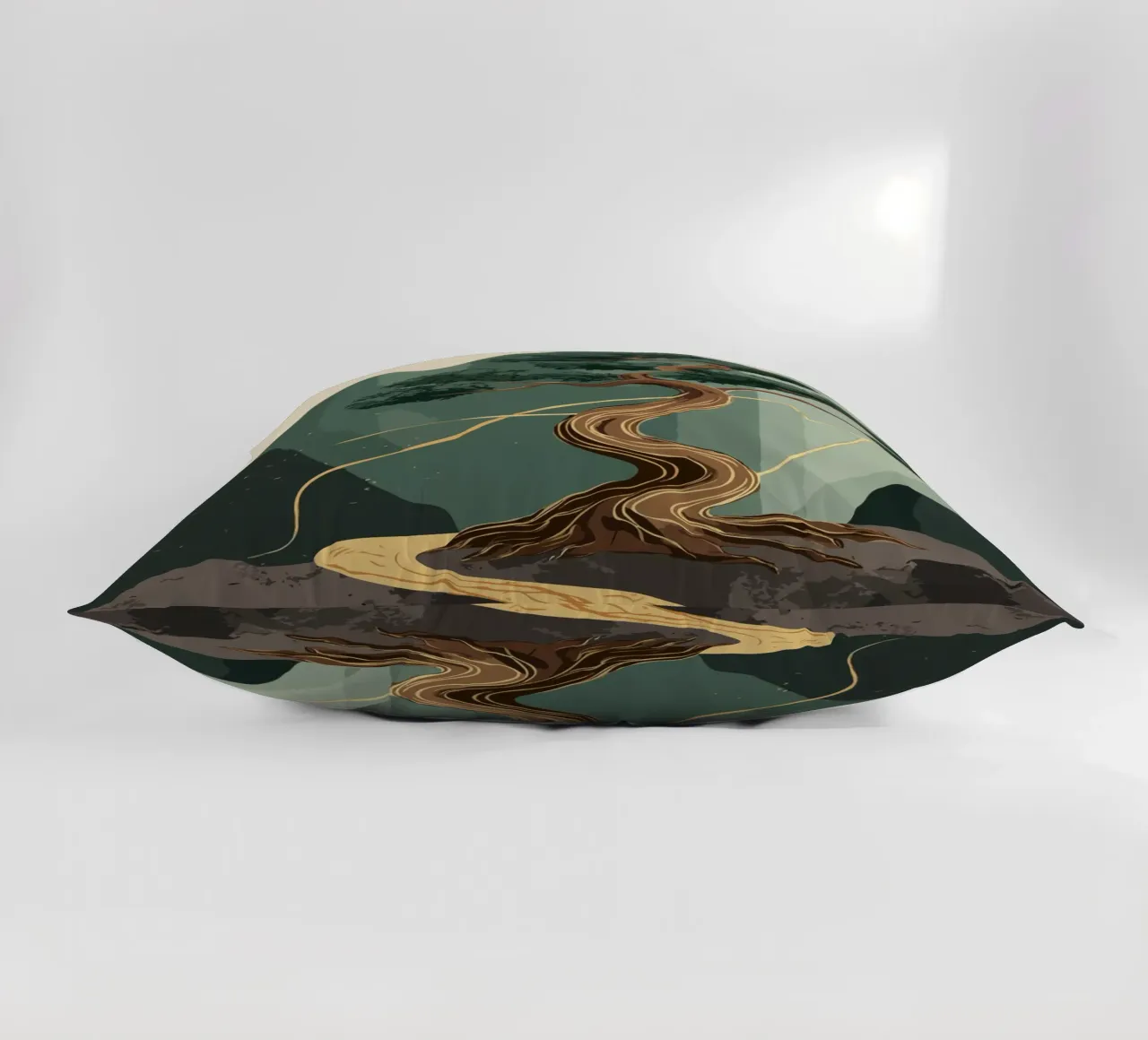 golden bonsai decorative cushion by edsonramosart