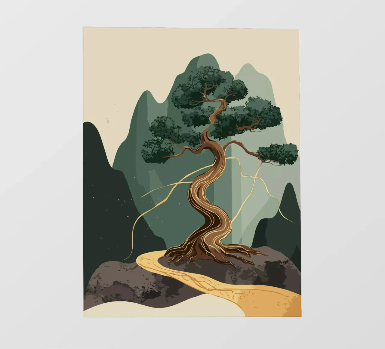 golden bonsai pvc cover by edsonramosart