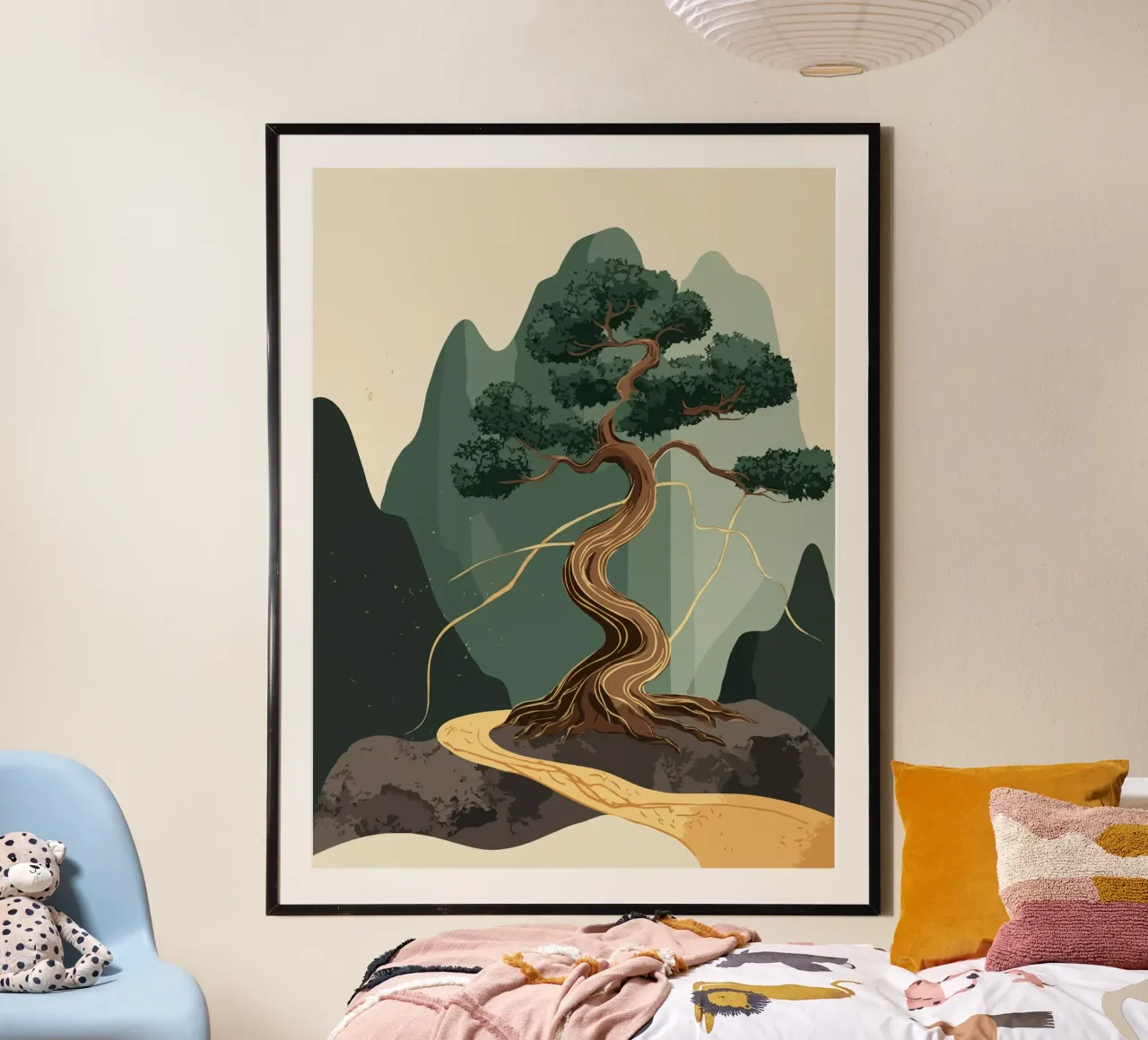 golden bonsai poster by edsonramosart