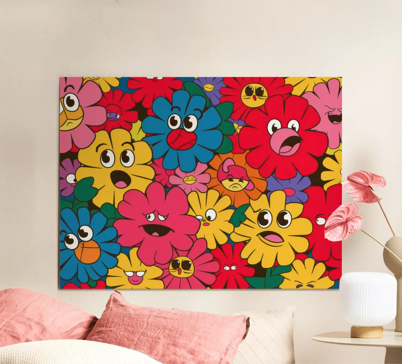 Fiori smile psichedelici poster da Frame Aura
