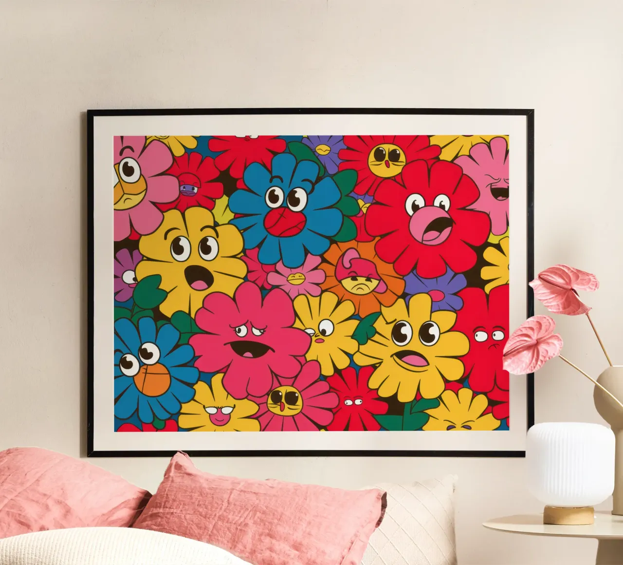 Fiori smile psichedelici poster da Frame Aura