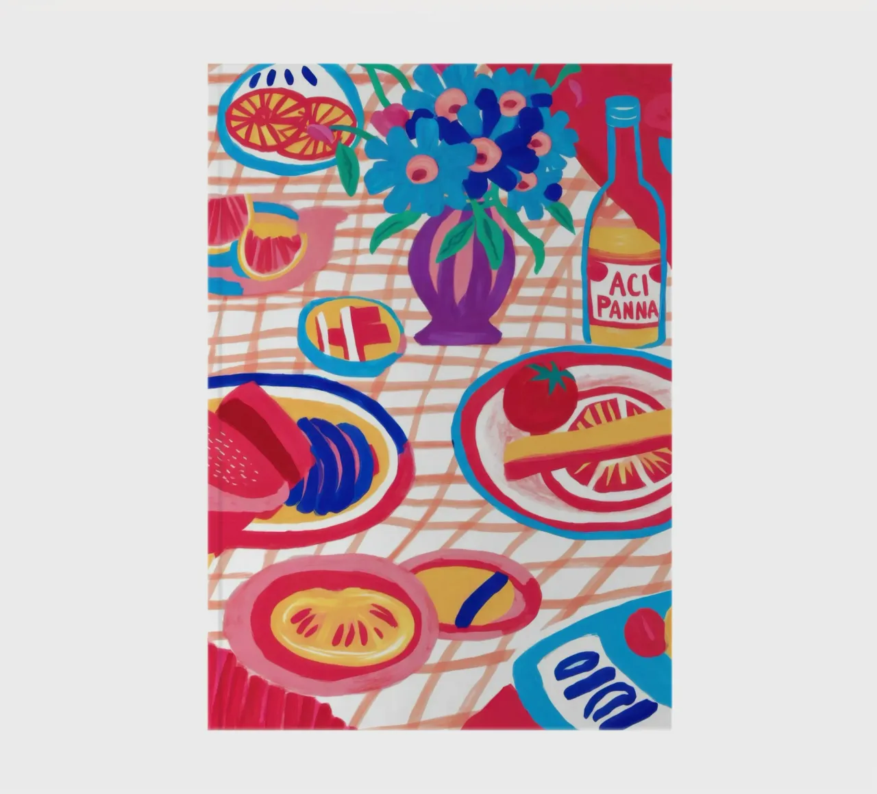 Abstract Picnic Spread notebook by Frame Aura