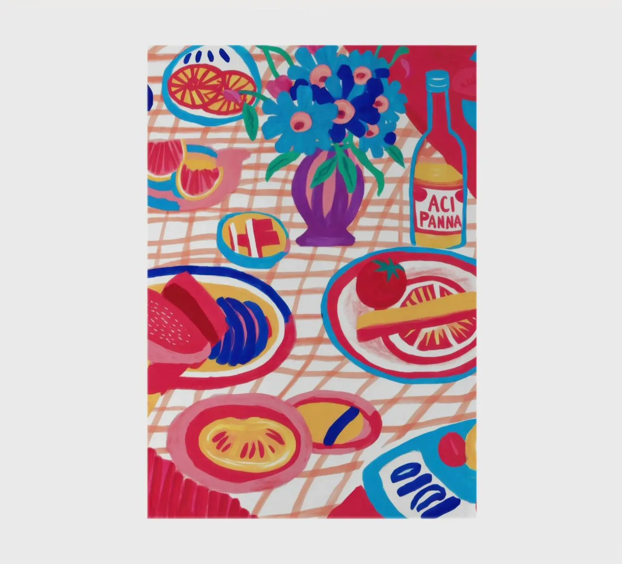 Abstract Picnic Spread notebook by Frame Aura