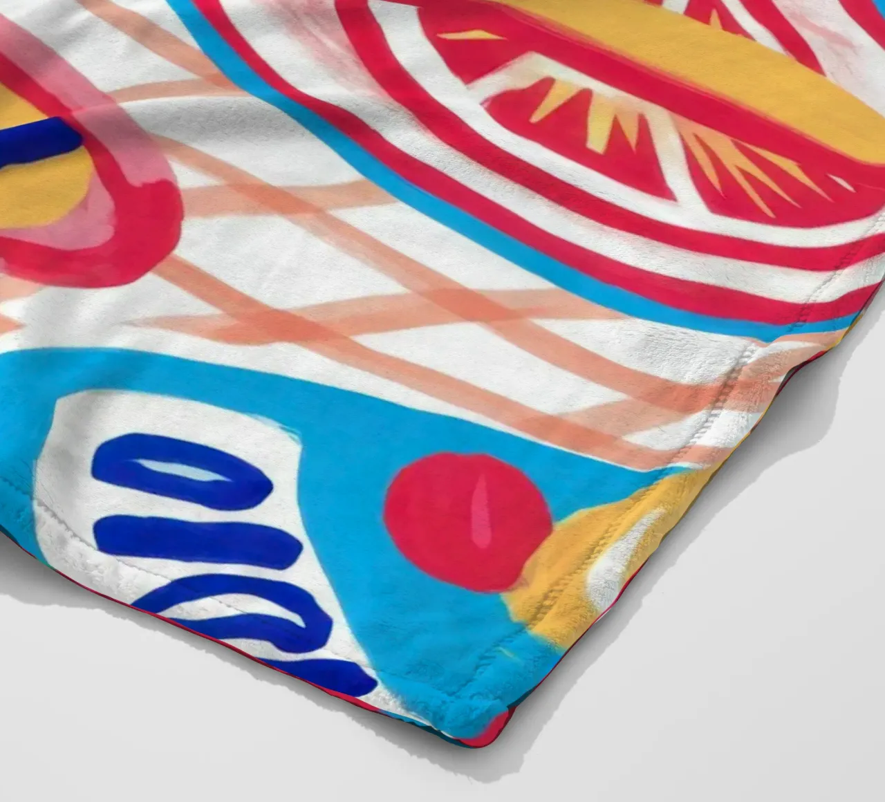 Diffusione astratta del picnic coperta in pile da Frame Aura
