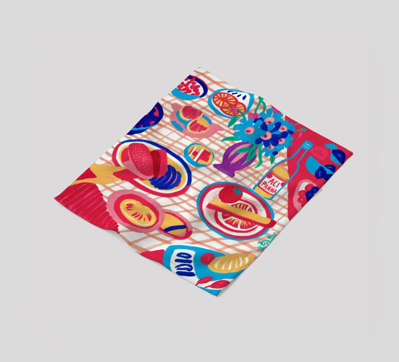 Diffusione astratta del picnic coperta in pile da Frame Aura