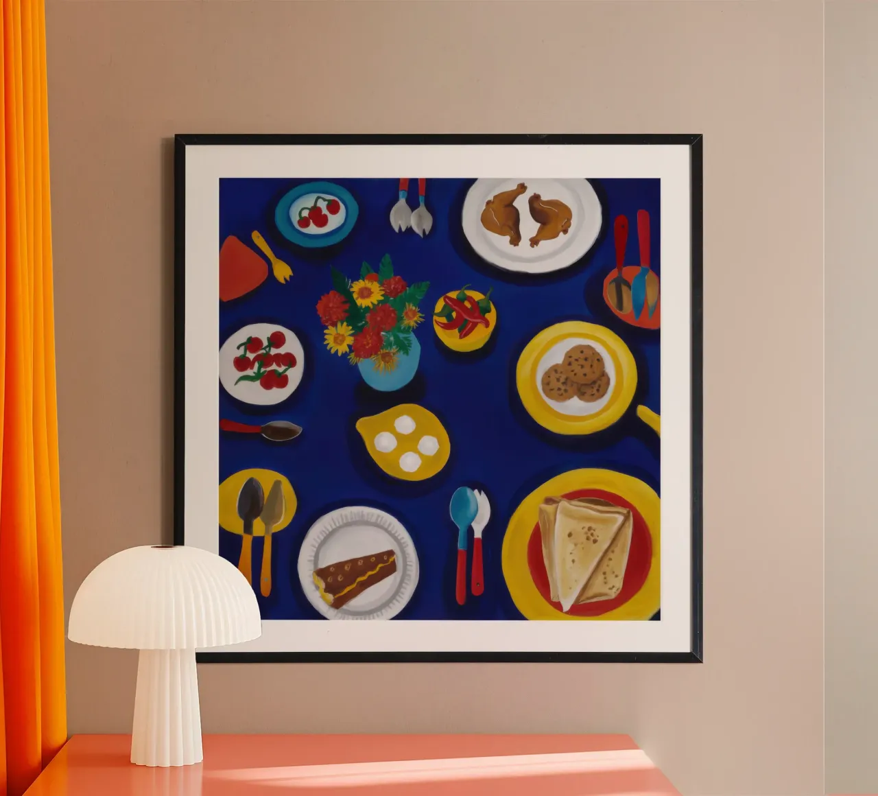 Colazione a tavola blu poster da Enter Bloom