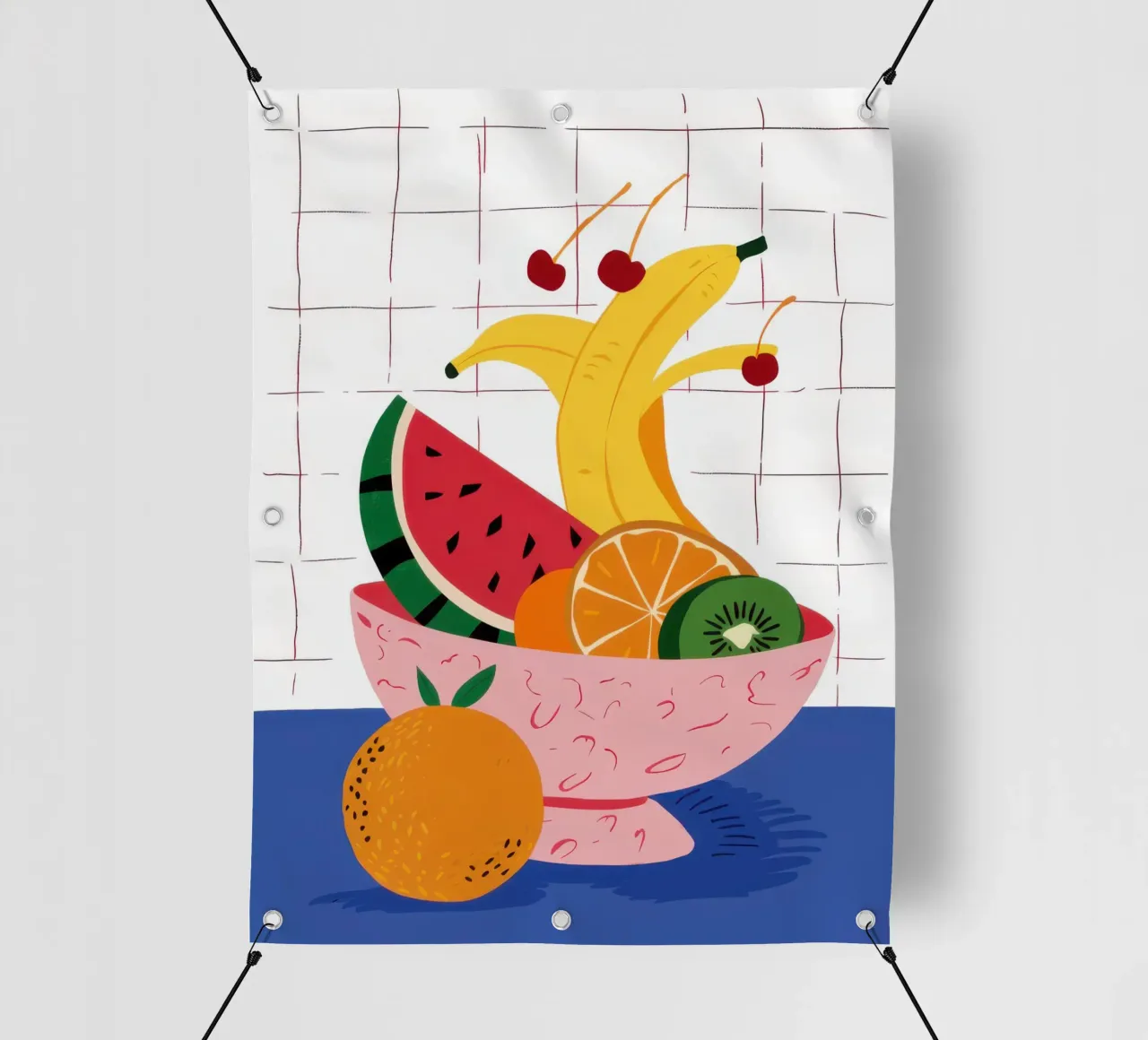 Cornucopia con ciotola di frutta telo in pvc da Frame Aura