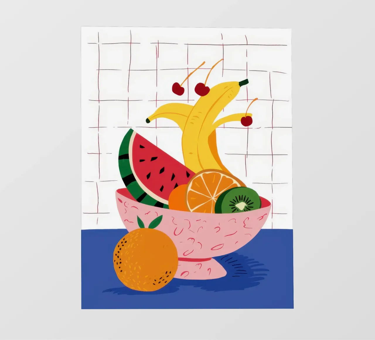 Cornucopia con ciotola di frutta telo in pvc da Frame Aura