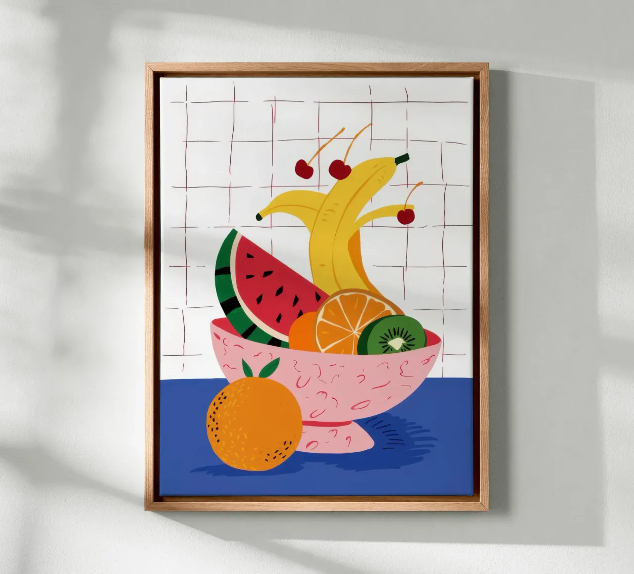 Cornucopia con ciotola di frutta tela con Cornice a cassetta da Frame Aura