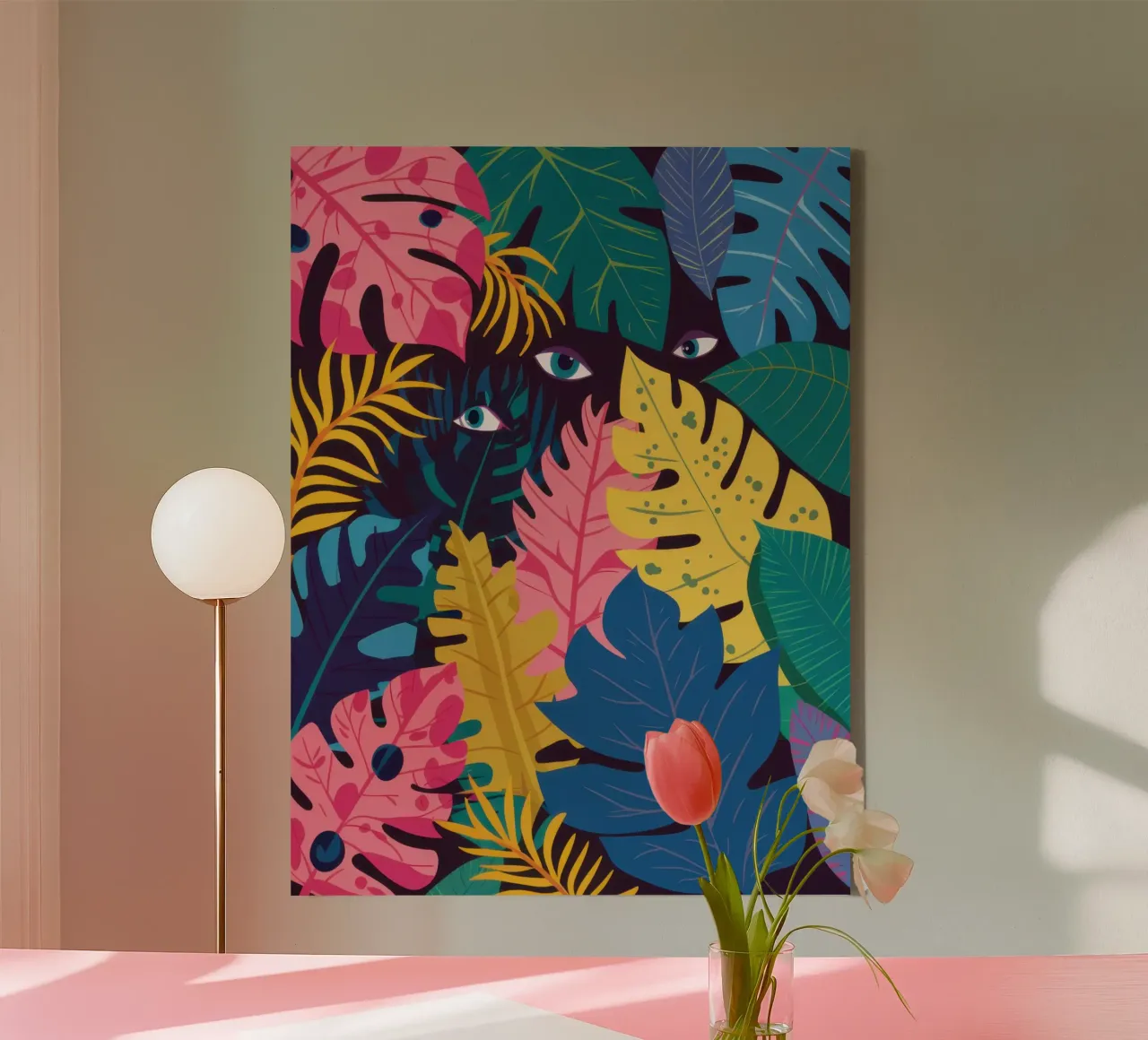 Jungle Beschermer Blik canvas met Baklijst van Sure Paint