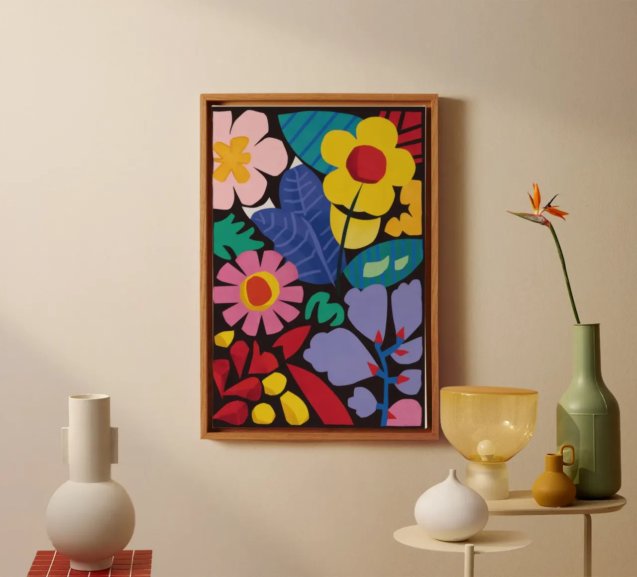 Grundschule Pop Garden Leinwand mit Schattenfugenrahmen von Orchid Patina