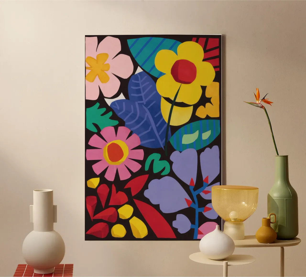 Grundschule Pop Garden Leinwand mit Schattenfugenrahmen von Orchid Patina