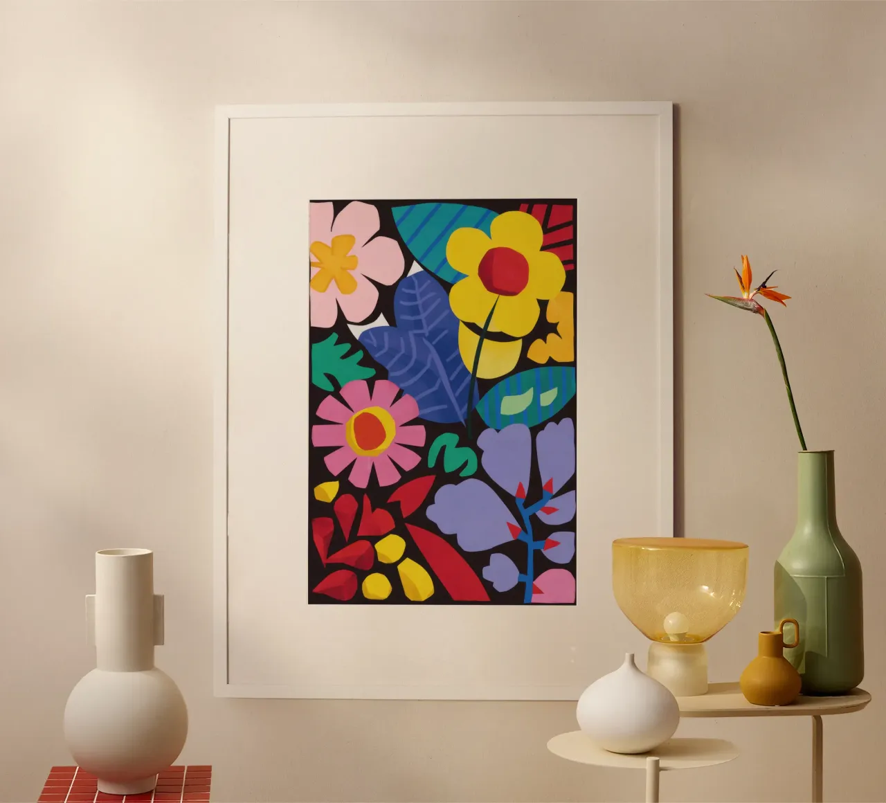Giardino Primario Pop poster con telaio in legno da Orchid Patina