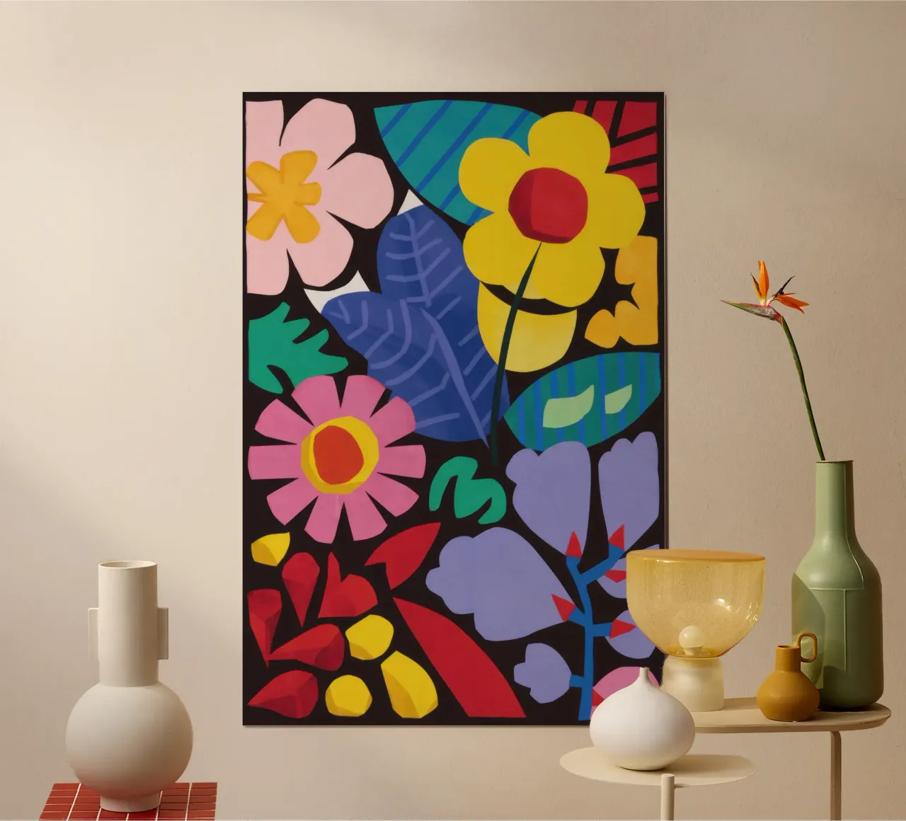 Giardino Primario Pop poster con telaio in legno da Orchid Patina