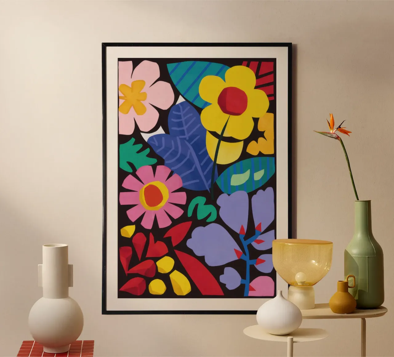 Giardino Primario Pop poster con telaio in legno da Orchid Patina