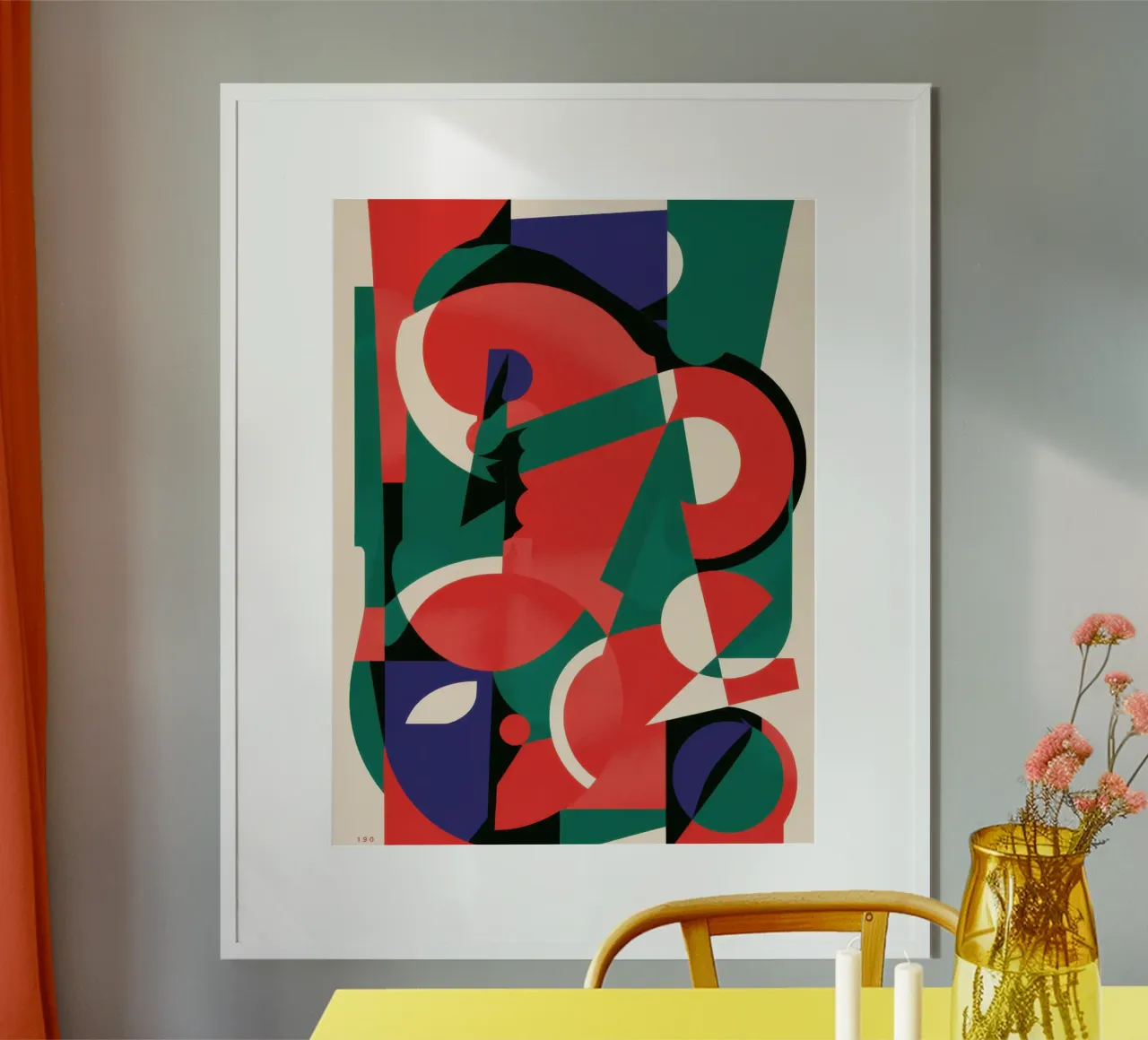 Decostruzione della forma cubista poster con telaio in alluminio da Enter Bloom