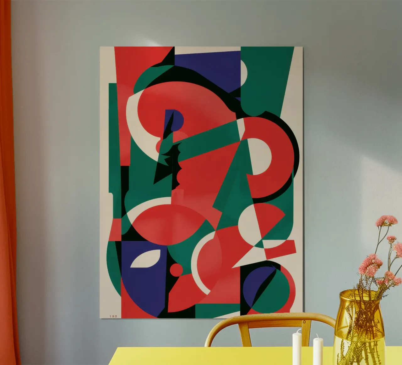 Decostruzione della forma cubista poster con telaio in alluminio da Enter Bloom