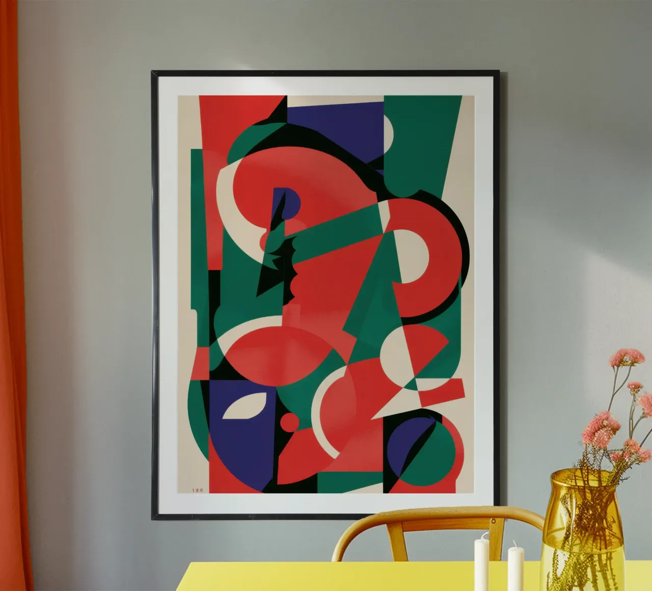 Decostruzione della forma cubista poster con telaio in alluminio da Enter Bloom