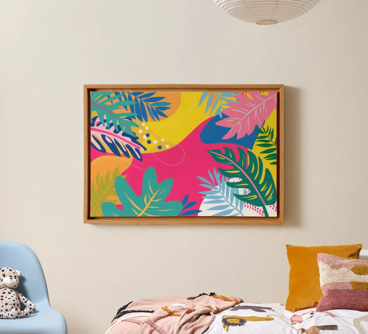 Sommer-Farbblock Leinwand mit Schattenfugenrahmen von Sure Paint