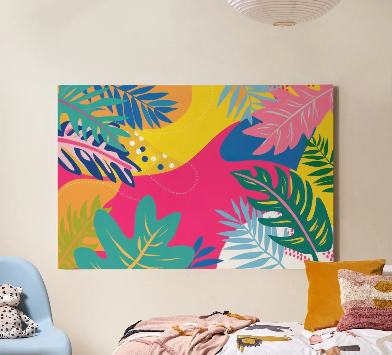 Sommer-Farbblock Leinwand mit Schattenfugenrahmen von Sure Paint