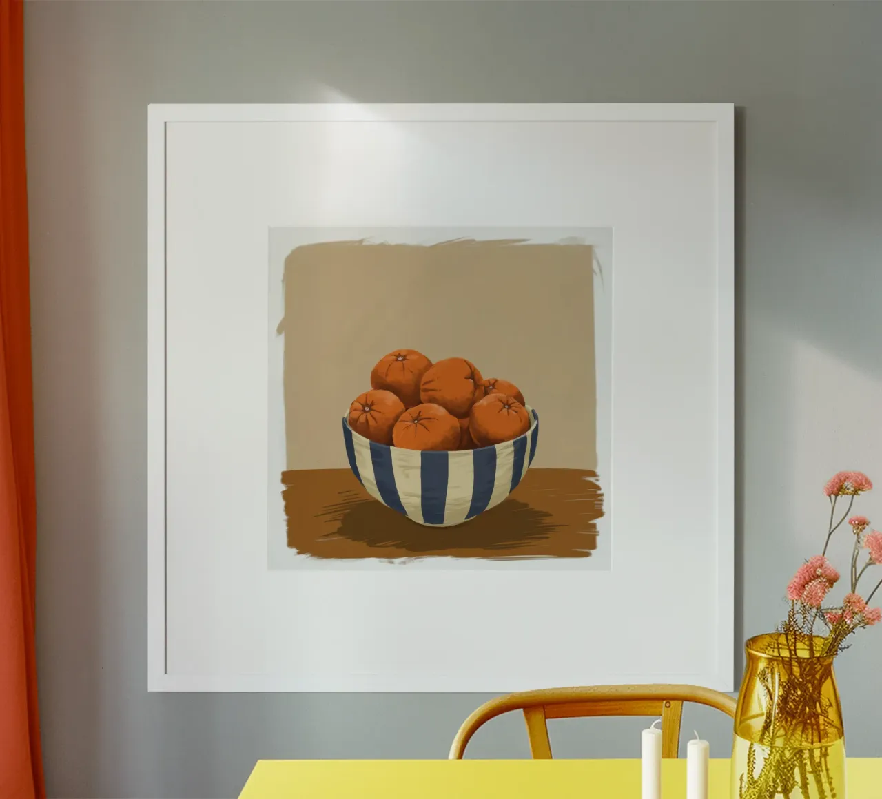 Ciotola di arance poster con telaio in plastica da Frame Aura