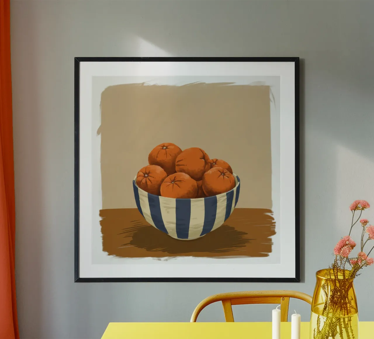 Ciotola di arance poster con telaio in plastica da Frame Aura