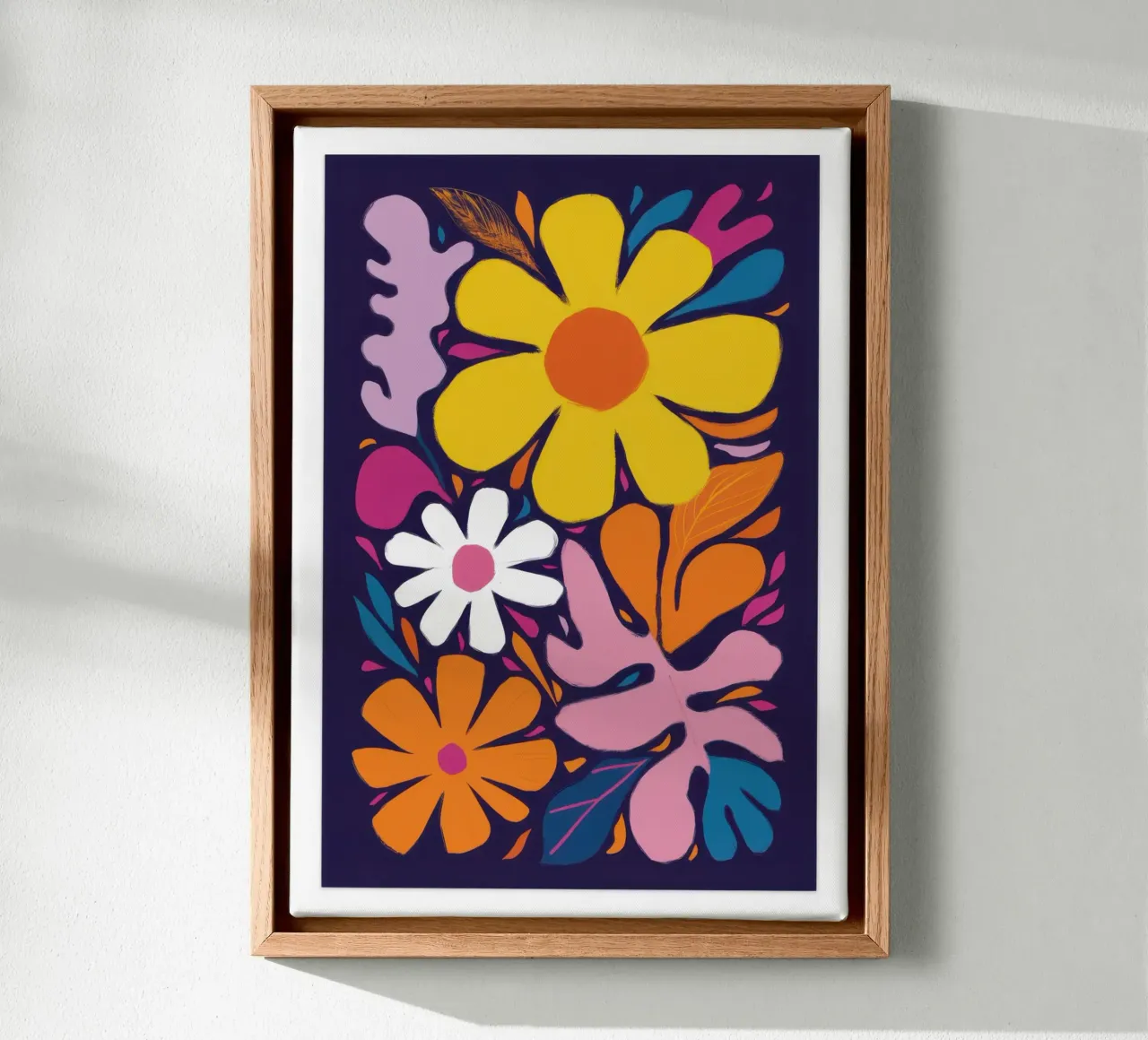Solitaire feestbloem canvas met Baklijst van Orchid Patina