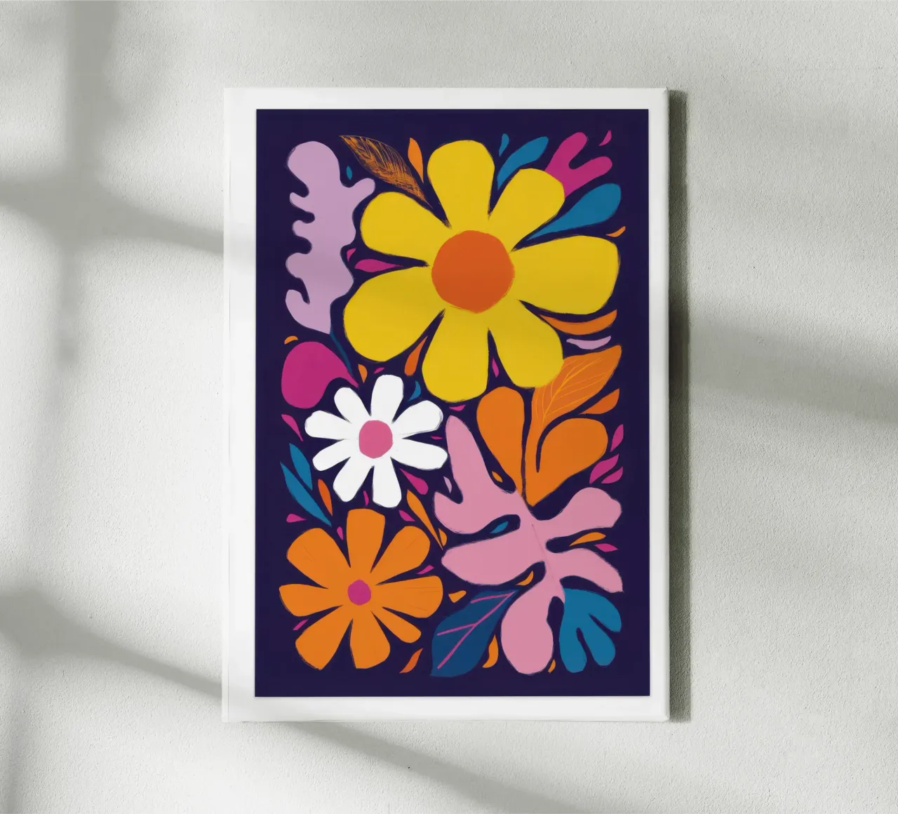 Solitaire feestbloem canvas met Baklijst van Orchid Patina