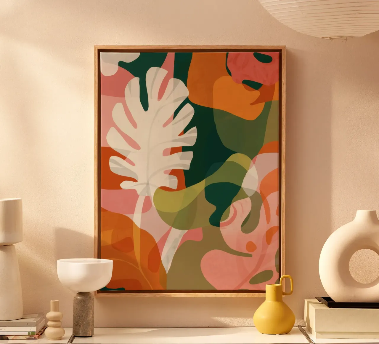 Strati tropicali terrosi tela con Cornice a cassetta da Orchid Patina