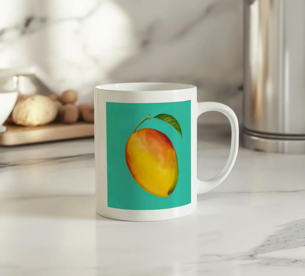 Mango maturo e pittorico tazza in ceramica da Frame Aura